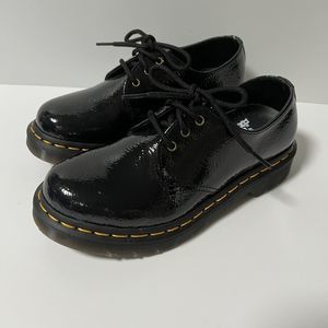 Dr. Martens Women's 1461 Distressed Patent Oxford Shoes - Black US 6
